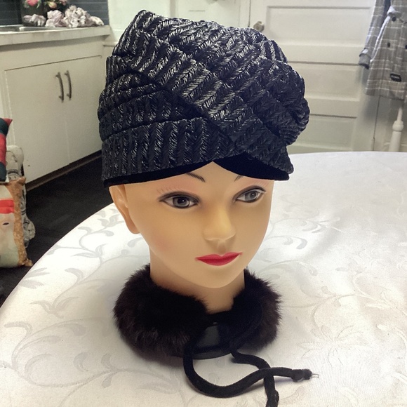 Classic Vintage Elegant MINK. FUR. collar with velvet ties RICH SABLE COLOR - Picture 1 of 6